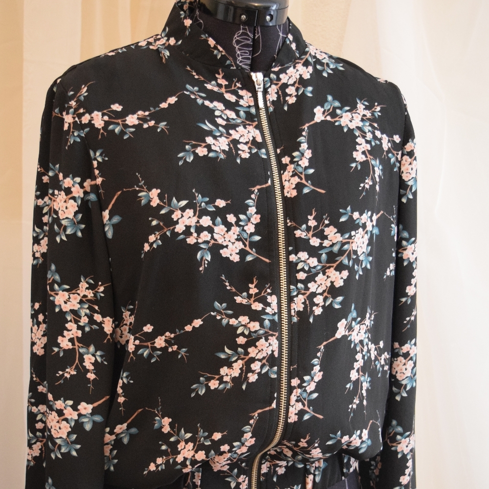 Cherry blossom bomber jacket